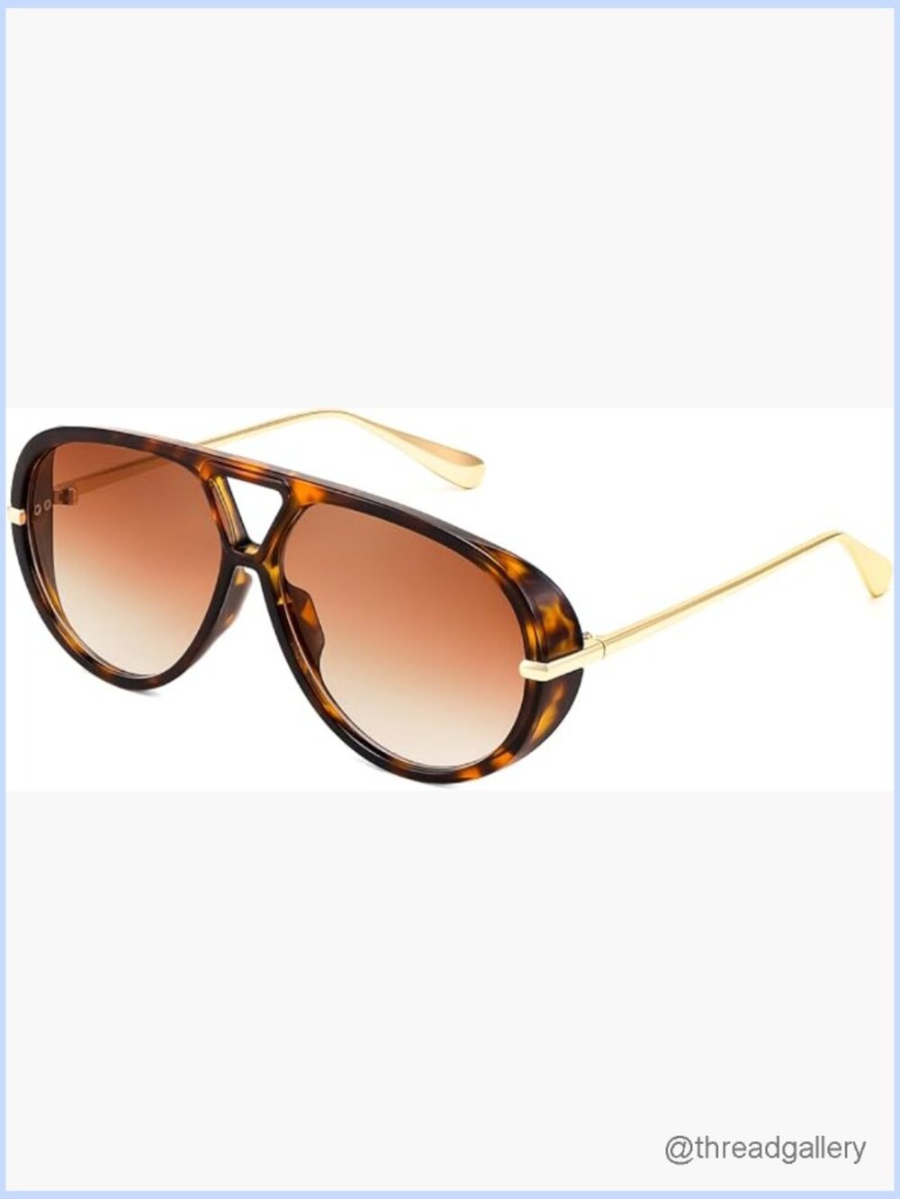 Oversized Retro Aviator Sunglasses UV400 Protection Shield